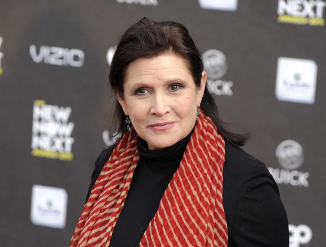 Actress Carrie Fisher, shown in 2011, had taken multiple drugs prior to her death in December but investigators could not determine whether that contributed to it. [FILE PHOTO/ASSOCIATED PRESS]