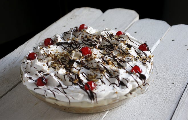 A Banana split pie as photographed in the Dispatch studio in Columbus, Ohio on June 20, 2017. [Brooke LaValley/Dispatch]