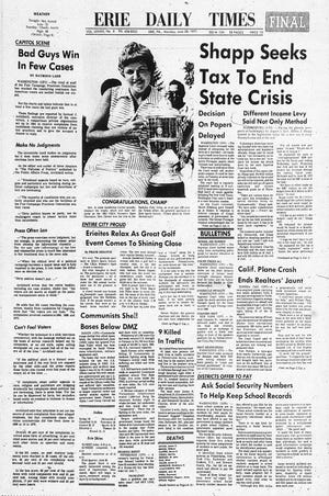 The front page of the Erie Daily Times from June 28, 1971. [ERIE TIMES-NEWS]
