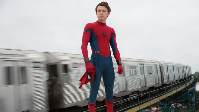 Tom Holland gets to unmask for a moment in “Spider-Man: Homecoming.” [Columbia Pictures]