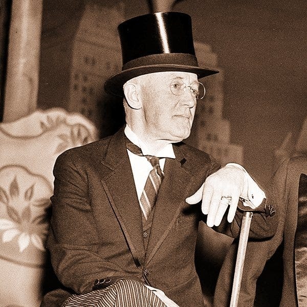 George M. Cohan after the May 25, 1938 performance of "I'd Rather Be Right," in New York. The satirical political comedy in which Cohan stars as President Roosevelt. (AP Photo/Anthony Camerano)