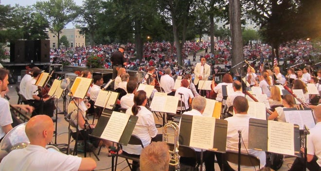 The Central Ohio Symphony performing during an annual Independence Day concert.