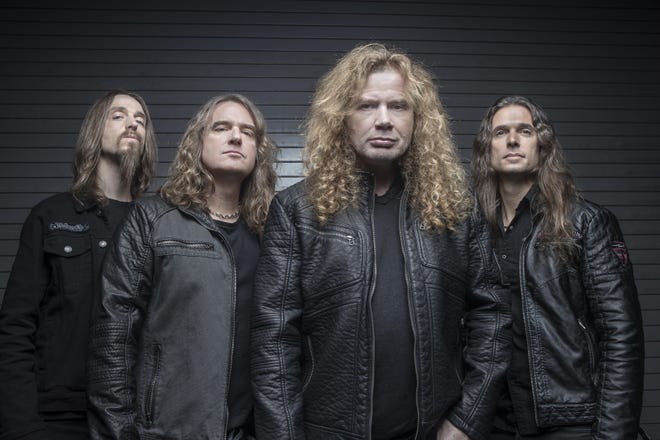Megadeth, from left: Dirk Verbeuren, David Ellefson, Dave Mustaine, and Kiko Loureiro