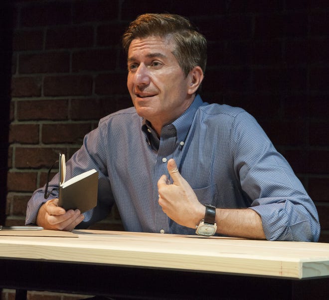 Jeffrey Plunkett plays nine different characters in Florida Studio Theatre's production of James Lecesne's one-man, one-act play, “The Absolute Brightness of Leonard Pelkey.” [Photo by Matthew Holler]