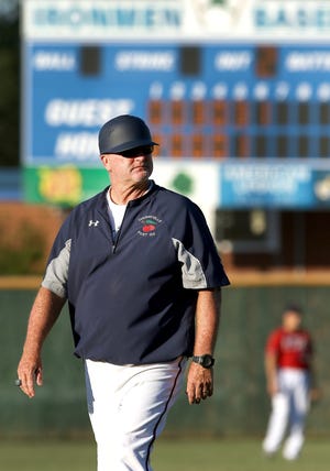 Cherryville Post 100 head coach Bobby Reynolds is shown during their game against Caldwell County Post 29 on Tuesday. Post 100 is one of the top seeds in the American Legion baseball playoffs that begin on Saturday. [JOHN CLARK/THE GASTON GAZETTE]