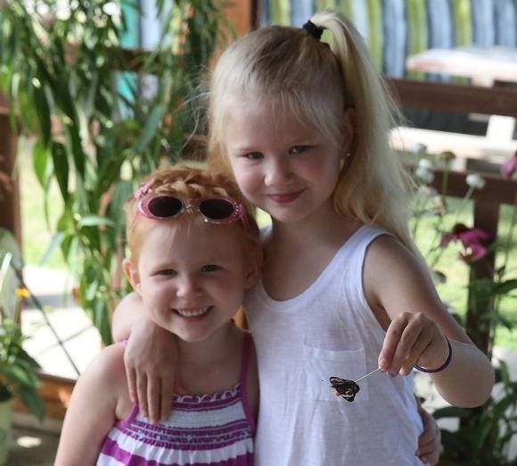 (TimesReporter.com file photo / Jim Cummings) Sisters Ariah and Mariah Sanner enjoyed the butterfly exhibit last year at the Norma Johnson Center.