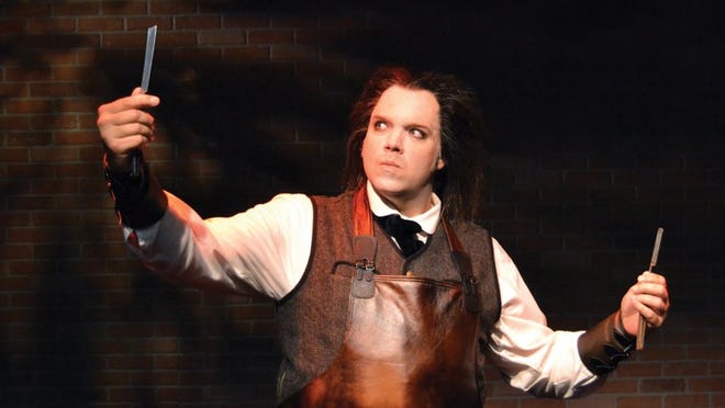 Shane Tanner in portrays the homicidal barber in Sweeney Todd: The Demon Barber of Fleet Street. The show runs July 14-Aug. 6 at Palm Beach Dramaworks in West Palm Beach. Photo by Samantha Mighdoll