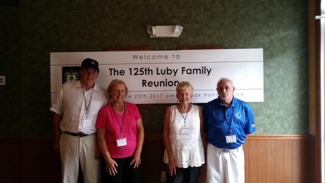 Left to right Gerard F. Luby Jr. president, his wife Irene (LaCasse) Luby, his sister Kathy (Luby) Dion, and Joseph Basile. [CONTRIBUTED PHOTO]