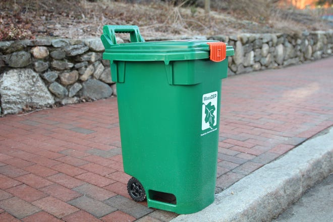 Every participant in the Beverly Curbside Compost program will be supplied with a wheeled 13-gallon curbside cart like the one pictured above. [COURTESY PHOTO]