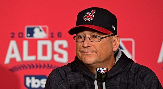 Cleveland Indians manager Terry Francona listens to a question from the media before practice in Cleveland on Oct. 5, 2016.