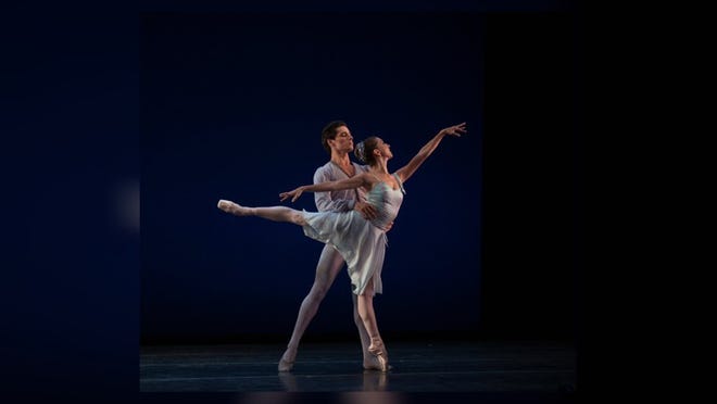 Miami City Ballet dancers Jovani Furlan and Ashley Knox performed in George Balanchine’s “Allegro Brillante” in June at Jacob’s Pillow Dance Festival in Becket, Mass. Choreography by George Balanchine The George Balanchine Trust
