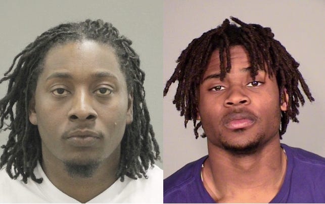 Van Richardson, 27, (left) and Deon Hart, 22, have been charged with first-degree murder in the death of Lester Sanders of Rockford. [PHOTOS PROVIDED]