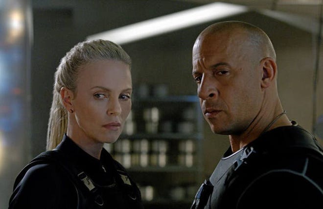 Charlize Theron and Vin Diesel in "The Fate of the Furious."