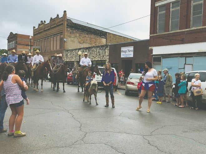 A group of riders at the end of the Pawhuska Freedom Celebration Parade. The parade kicked off the Patriotic Party on the Prairie, an all-day event.

Allison Weintraub/Journal-Capital