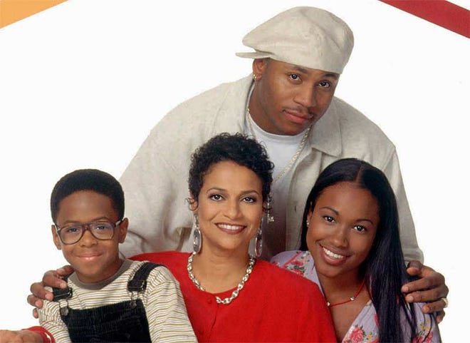 LL Cool J, top, with his "In the House" co-stars at the sitcom's debut in 1995, from left, Jeffery Wood, Debbie Allen and Maia Campbell