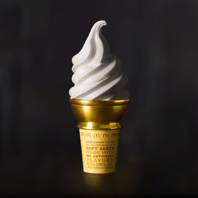 The recipient of this golden ice cream cone wins free McDonald's cones for life. (McDonald's photo)