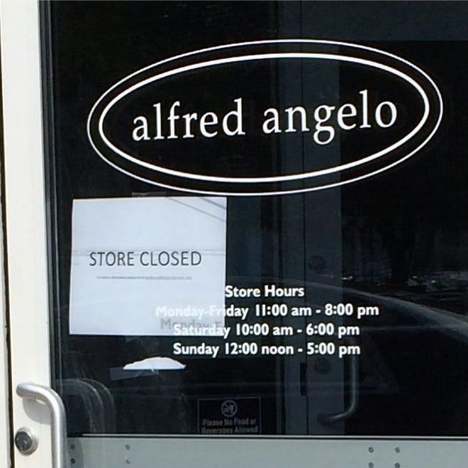 The Dublin Alfred Angelo store is closed, according to a sign on the door. (Dispatch photo by Barbara James)