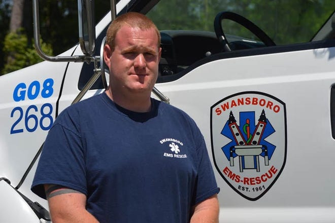 Swansboro EMS/Rescue Squad Caption Thomas Rafferty fell in love with being a first responder at the age of 16. [Alan Lane/The Daily News]