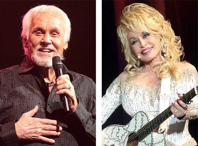 Kenny Rogers, left, and Dolly Parton have been performing together for more than 30 years since "Islands in the Stream," written by the Bee Gees, became a pop crossover platinum hit in 1983.