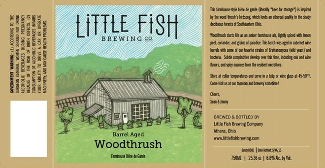 Little Fish Brewing's Barrel Aged Woodthrush Spiced Ale, 2017. [Provide by Little Fish Brewing]