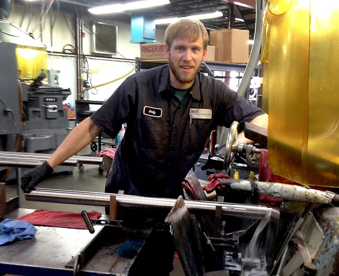Andrew Garvey, a graduate of the metalworking certificate program at Bucks County Community College, is employed by M&S Centerless Grinding Inc. in Hatboro.