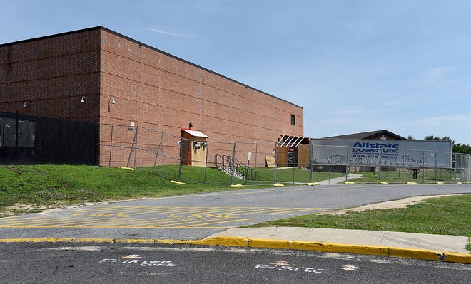 (file) A crew will work at the B. Bernice Young Elementary School in Burlington Township after mercury was found inside the gym earlier this year.