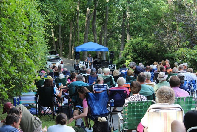 A good sized crowd turned out for the July 9 concert at Garrett Chapel