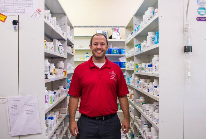 Josh Haney, the pharmacist at Dallas Express Pharmacy on 111 N Hoffman St. Dallas, hopes new compounding facility will improve the communities access to care.  [PHOTO BY DEMETRIA MOSLEY\THE GASTON GAZETTE]