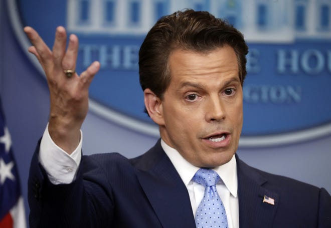 New White House communications director Anthony Scaramucci answers questions during a media briefing at the White House Friday. [AP Photo / Pablo Martinez Monsivais]