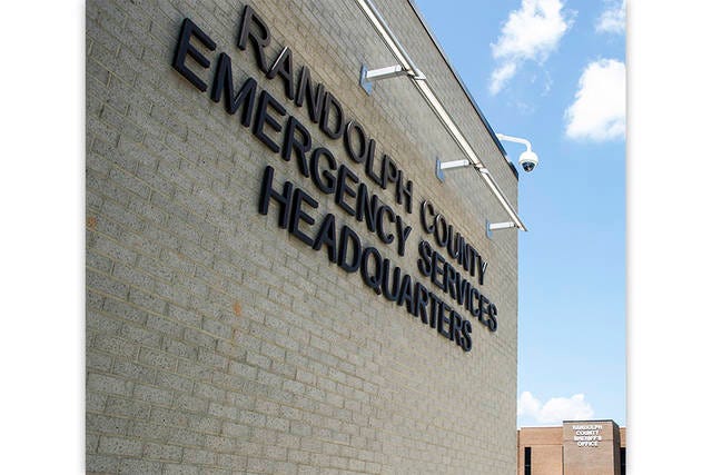 The new Randolph County Emergency Services Headquarters can be found on New Cenutry Drive in Asheboro, directly in front of the Randolph County Sheriff’s Office. (Tyler Brock / The Courier-Tribune)