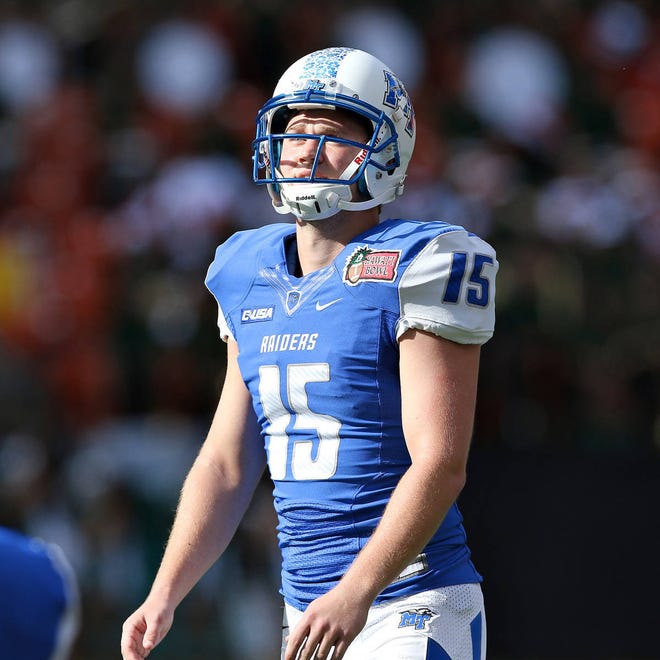 RHHS graduate Canon Rooker has been named to the Groza Award Watch List as one of the top place kickers in the country. (Courtesy of Mark Owens/Middle Tennessee State University Sports)