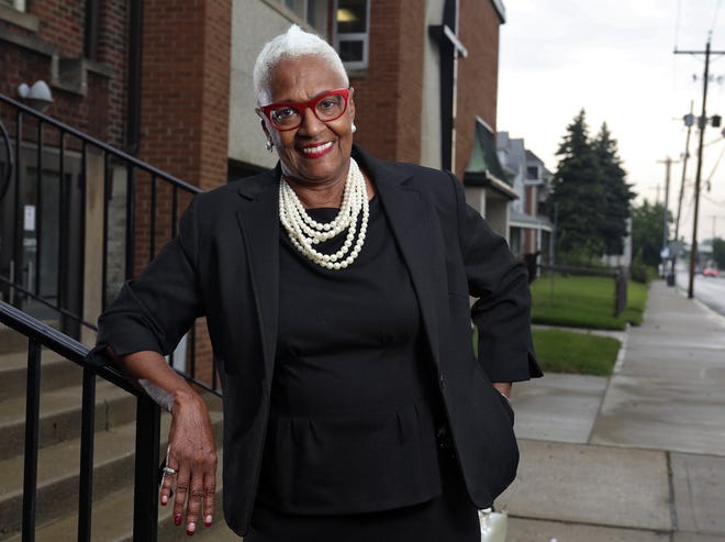 Nana Watson, 70, wants the local NAACP chapter she leads to be engaged with government and business. "If we're going to get out of poverty, we need jobs," she said. [Eric Albrecht/Dispatch]