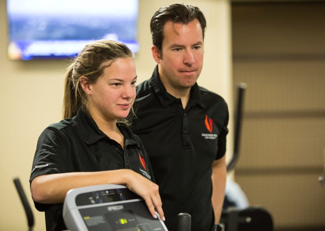 The Gardner-Webb exercise science program was recently recgonized by a prestigious organization in the fitness industry. Pictured, Jane Perrin Mayer and Dr. Jeff Hartman. [Special to The Star]