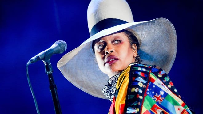 Erykah Badu performs onstage during day 2 of FYF Fest 2017 at Exposition Park on July 22, 2017 in Los Angeles, California. (Photo by Rich Fury/Getty Images for FYF)