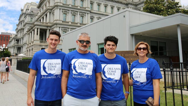 Mateo Seslija (second from right) traveled to Washington, D.C. with his family on June 20. (Courtesy Dreams Come True)
