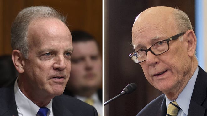 Sen. Jerry Moran, left, and Sen. Pat Roberts. [2016 file photos/The Associated Press]