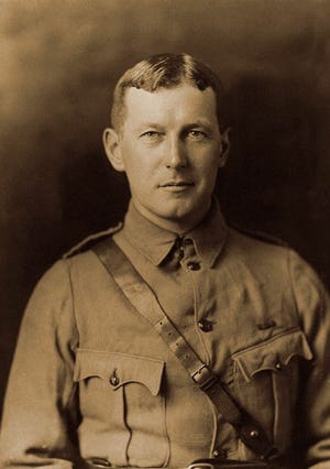Jason Hedden will present a theatrical performance on Aug. 12 at the Bay County Public Library, based on the letters of John McCrae, shown here about 1914. [CONTRIBUTED PHOTO]