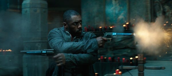 Idris Elba stars as Roland Deschain, the Gunslinger, in a scene from "The Dark Tower," based on works by author Stephen King. [Courtesy photo]