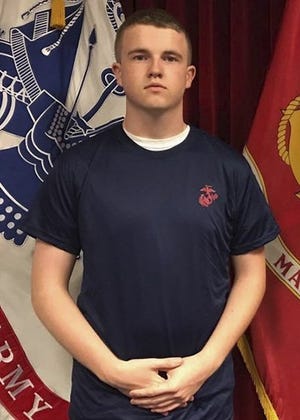 Tyler Jarrell, a Franklin Heights High School senior who enlisted on delayed-entry into the Marines Friday, died on a ride at the Ohio State fair Wednesday. [Marine Corps photo]