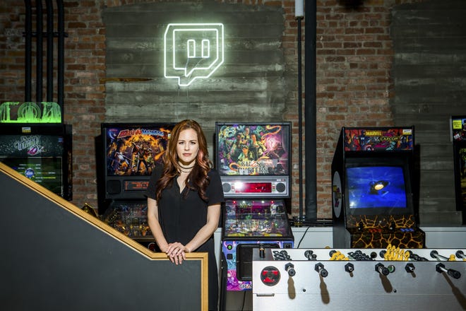Anna Prosser Robinson, host and programming manager for Misscliks, at headquarters for Twitch in San Francisco on July 17. The gaming channel Misscliks, founded in 2013 by Robinson, a twitch employee, and three other women was one of the first to explicitly lay out a goal of being a place where people of all genders and backgrounds could participate in gamer culture without fear, prejudice or harassment. [The New York Times / Christie Hemm Klok]