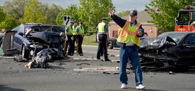 (File) Traffic is directed on Route 130 around a three-vehicle accident on Route 130 and Fairview Street in Delran on Wednesday, May 13, 2015.