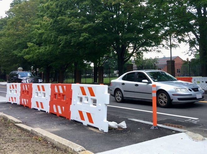 The bridge, one of three in the city considered “structurally deficient” by state engineers, is located on West Elm Street. Cars drove over it on Tuesday, Aug. 1, 2017.