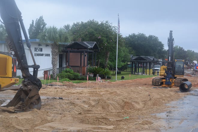 Destin Elementary School Principal Al Garner said the first day of school should run smoothly despite drainage construction being conducted in front of the school and along Kelly Street. [ABRAHAM GALVAN/THE LOG]