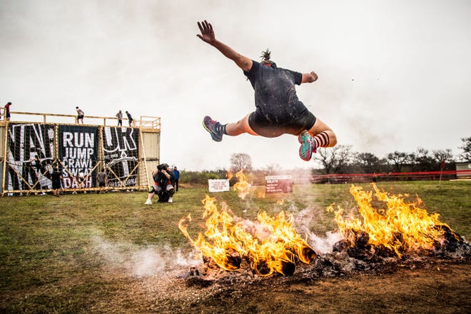 Called the warrior roast, jumping over fire is one of the obstaces Warrior Dash has used in past courses. [SPECIAL TO THE NEWS HERALD]