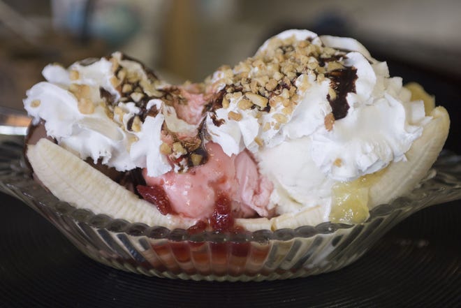 Banana splits are among the popular cool choices offered at Central Avenue Treat Market in Umatilla. [CINDY DIAN / CORRESPONDENT]