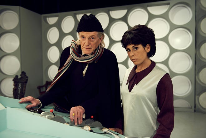 David Bradley, left, the original Doctor Who, will be in "The Five Doctors," a Rifftrax presentation later this month at Regal Hollywood 16. [BBC America]
