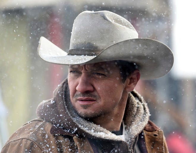 This image shows Jeremy Renner in a scene from "Wind River." [Fred Hayes/The Weinstein Company]
