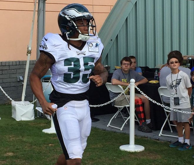 Cornerback Ronald Darby practiced for the first time on Sunday, Aug. 13, 2017, after being acquired on Friday, Aug. 11, 2017, and Darby was immediately put on to the first team.