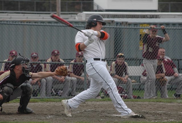 Wayland’s Base Cormier swung a mean bat for the Wayland High baseball team and was voted the DCL Small MVP this spring. [COURTESY PHOTO]
