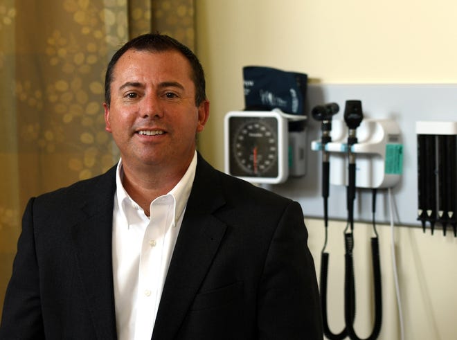 Shaun Ginter, CEO of CareWell, stands in an exam room in Northboro. [T&G Staff/Rick Cinclair]
